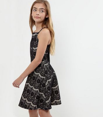 new look lace skater dress