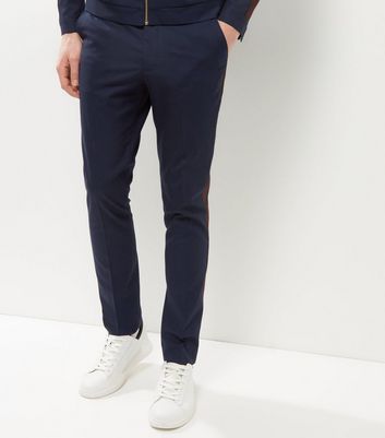 mens skinny trousers with side stripe