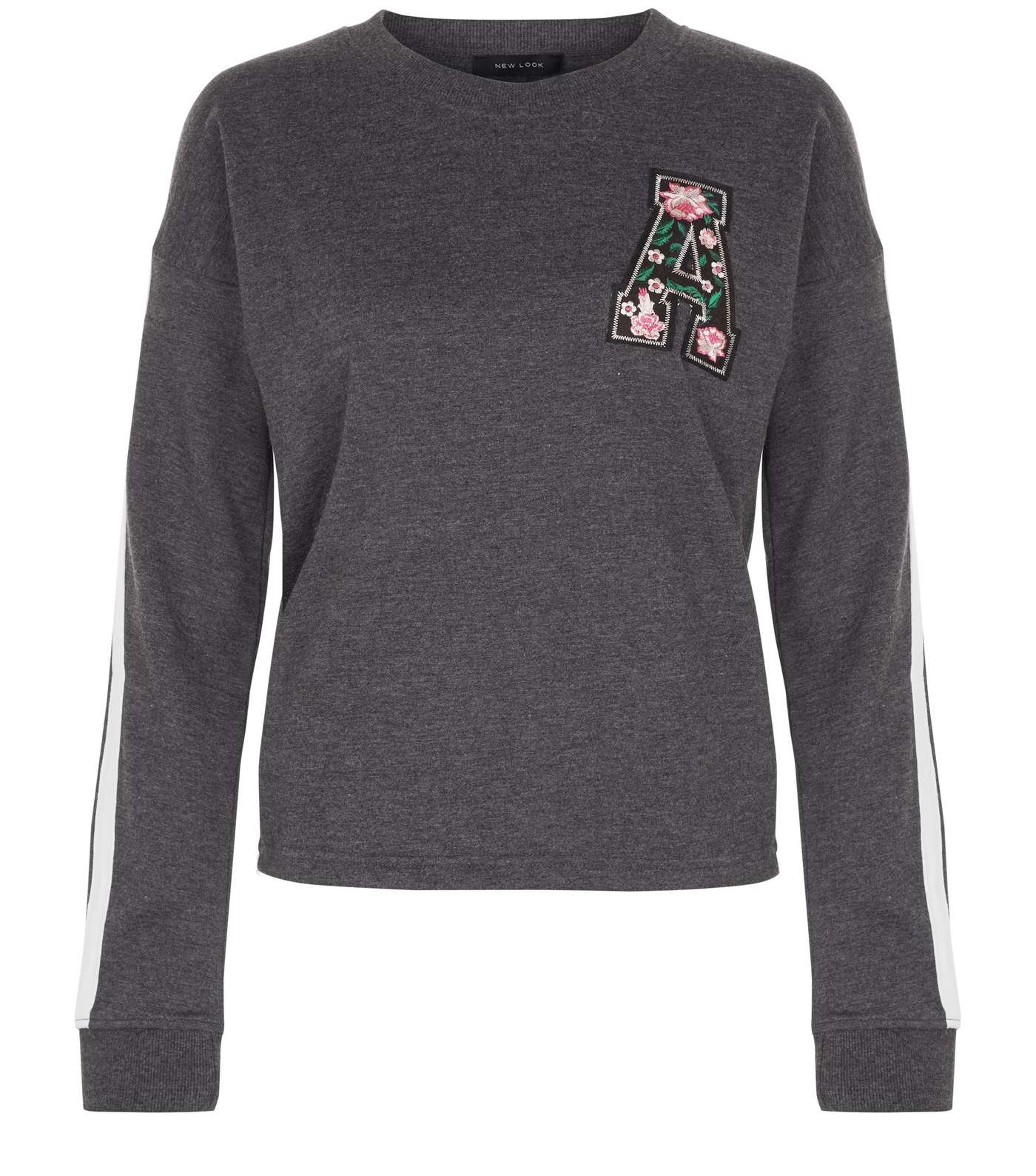 Dark Grey Floral A Sweater Image 4