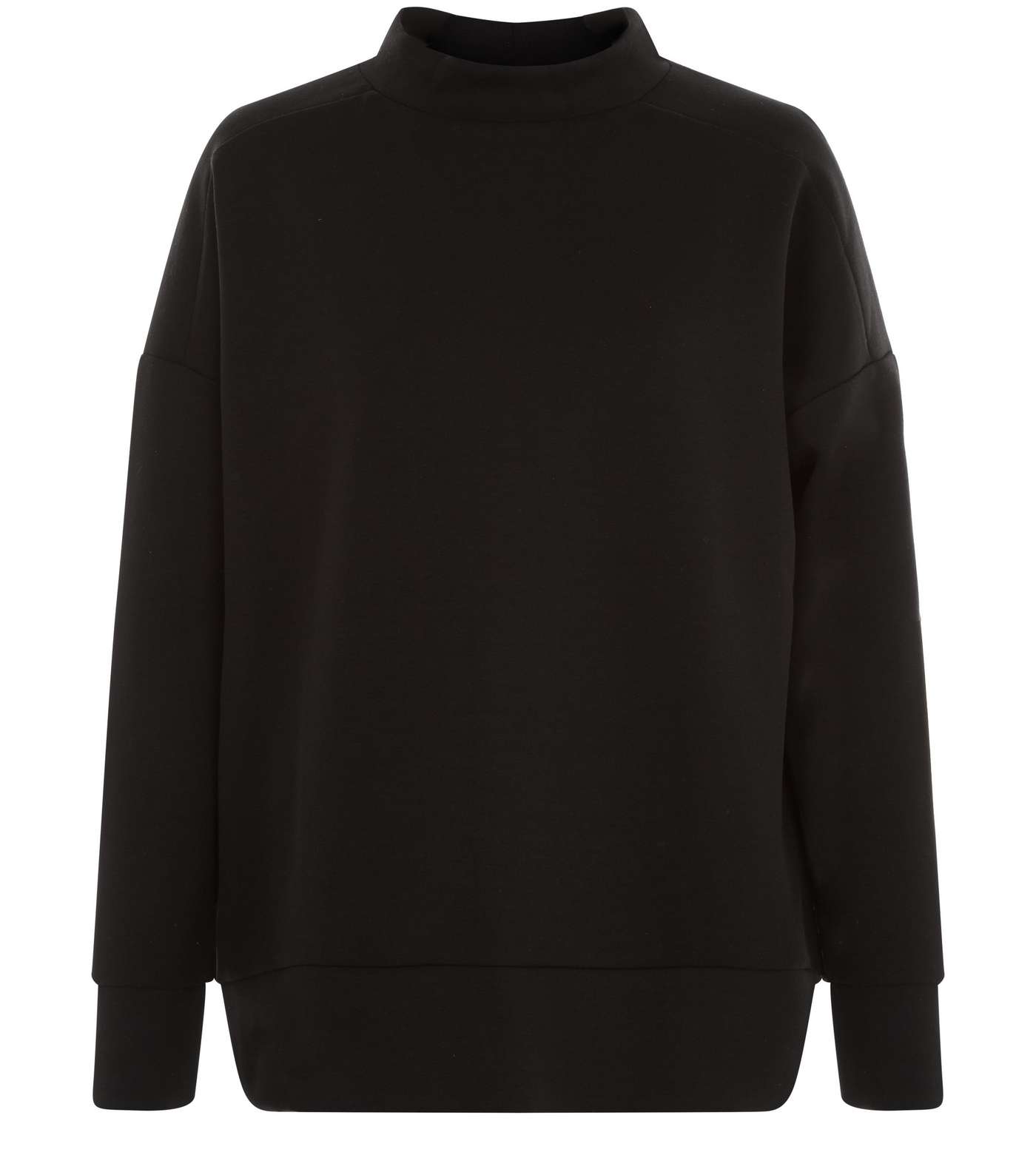Black Funnel Neck Long Sleeve Sweater  Image 4