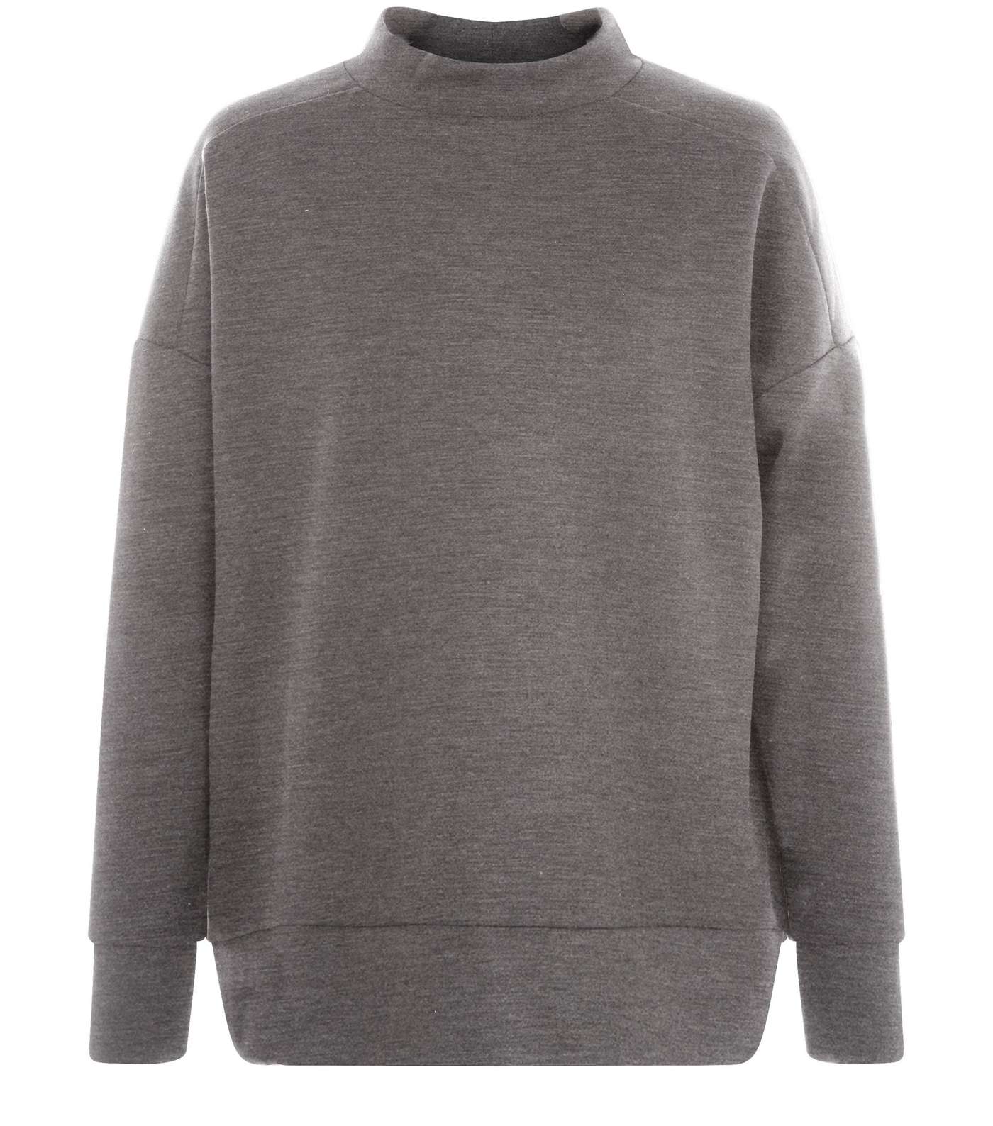 Dark Grey Funnel Neck Long Sleeve Sweater  Image 4