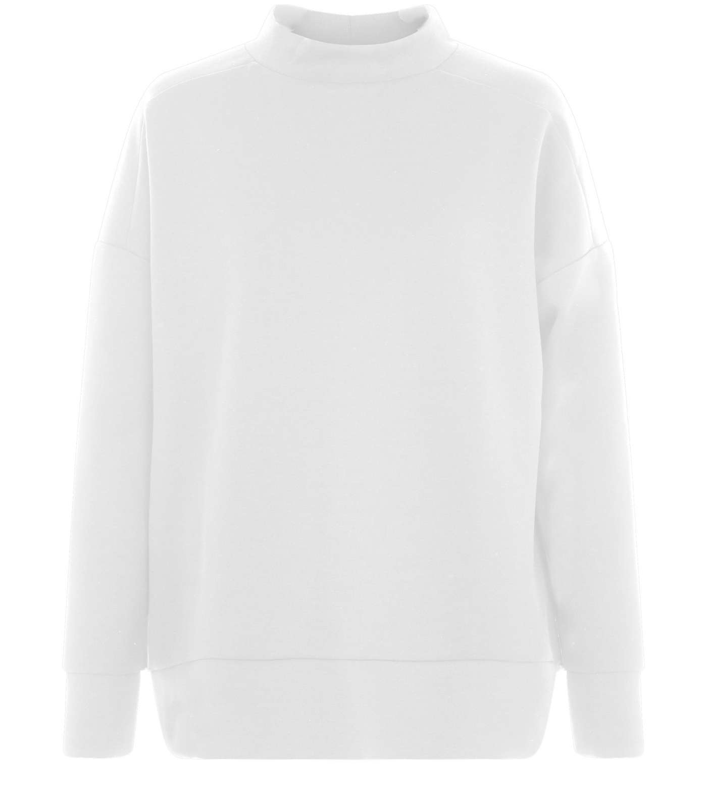 Cream Funnel Neck Long Sleeve Sweater Image 4