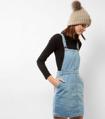 denim pinafore dress new look