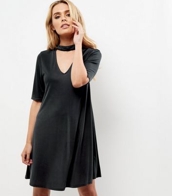 new look black tunic dress