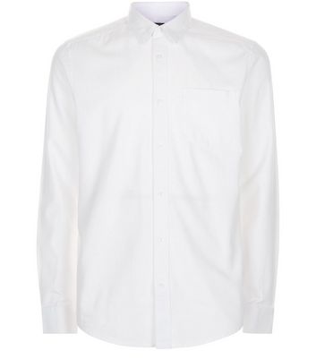 White Brushed Cotton Long Sleeve Shirt New Look