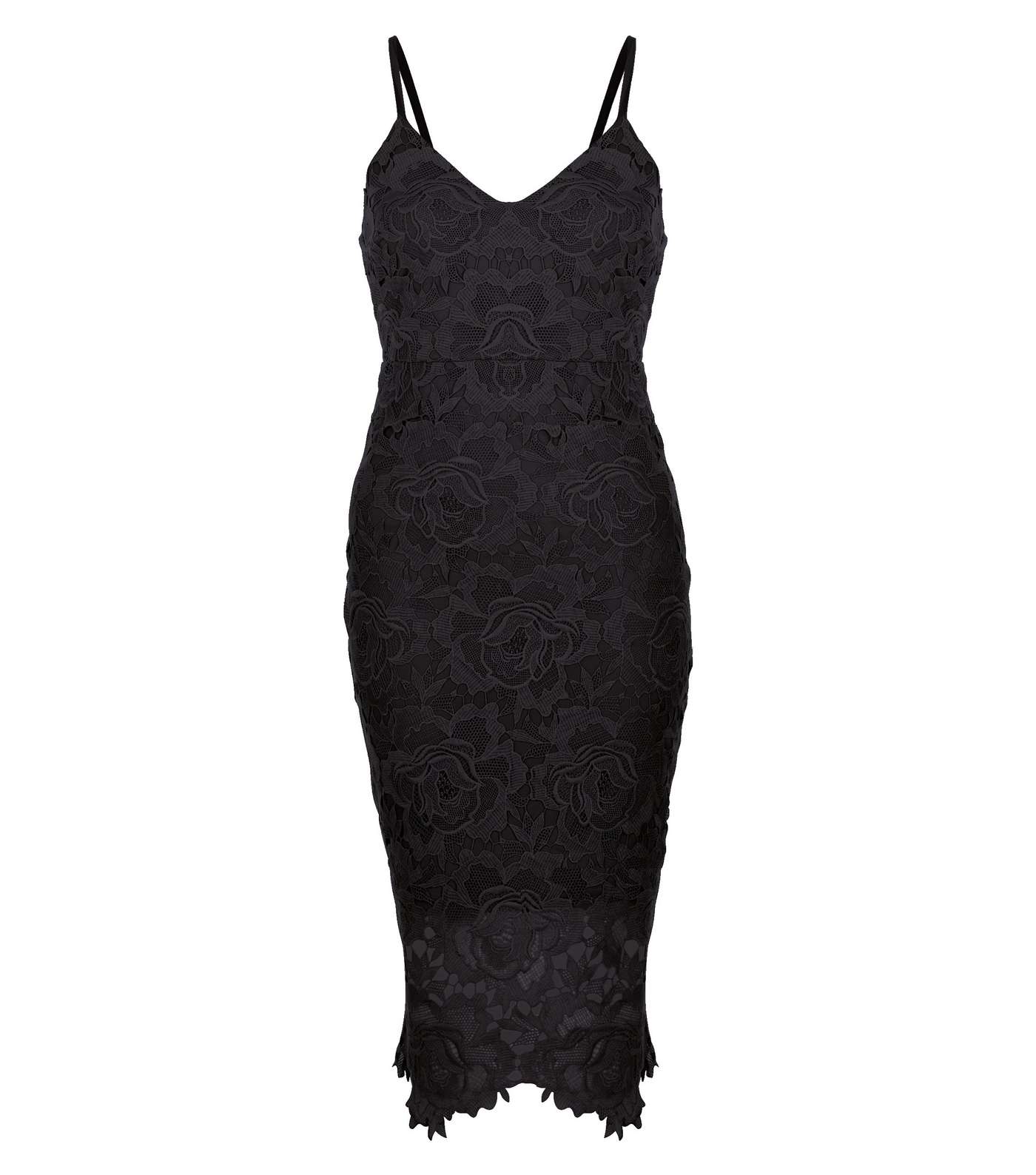 AX Paris Black Crochet Lace Midi Dress Image 4