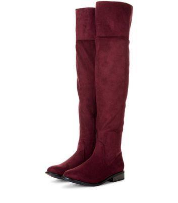 Burgundy flat boots clearance womens