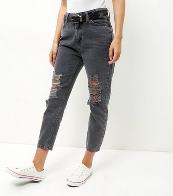 black ripped jeans womens new look