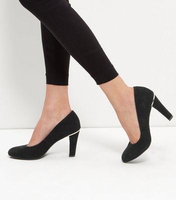 Black Suede Court Shoes | New Look
