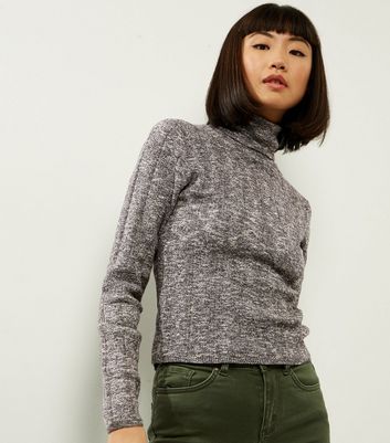 dark grey polo neck jumper womens