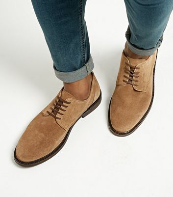 Tan Suede Derby Shoes | New Look