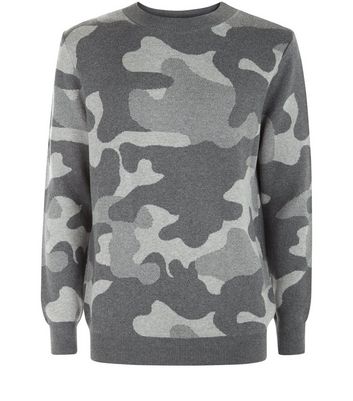gray camo sweater
