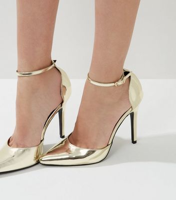 gold heels pointed