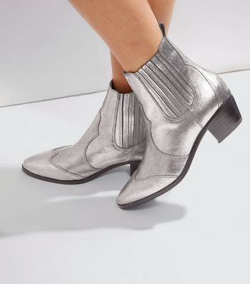 silver western boots