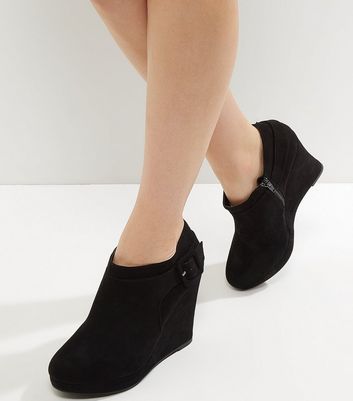 Comfort Suedette Wedge Shoe Boots 