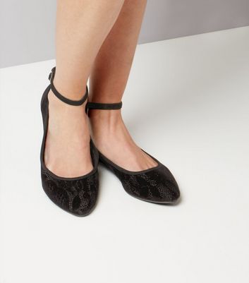 new look wide fit flat shoes