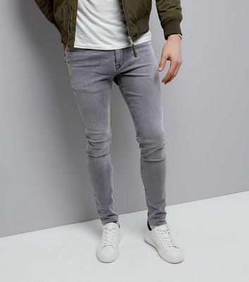 Image of Dark Grey Stretch Skinny Jeans New Look
