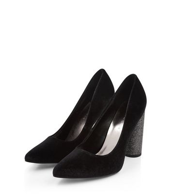 black velvet pointed heels