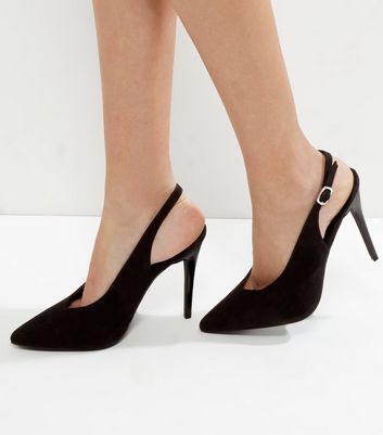 new look black slingback shoes