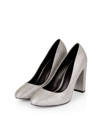 new look wide fit silver shoes