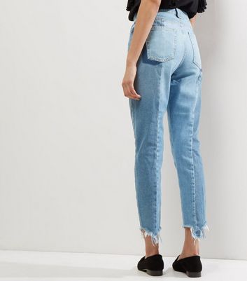black mom jeans frayed hem