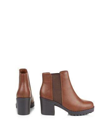 Brown Chunky Heel Chelsea Boots | New Look