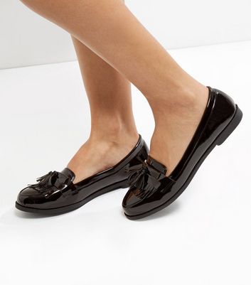 new look patent loafers