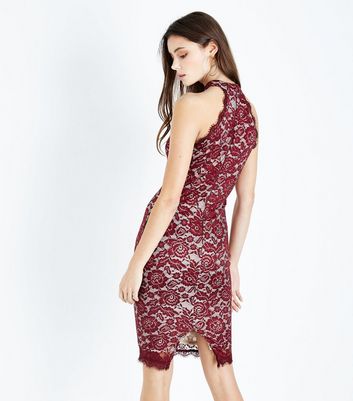 ax paris red lace dress