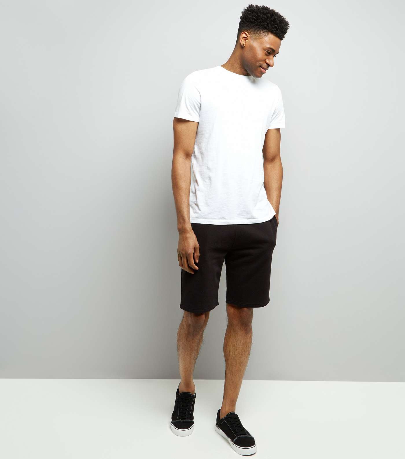 Black Basic Jersey Shorts Image 2
