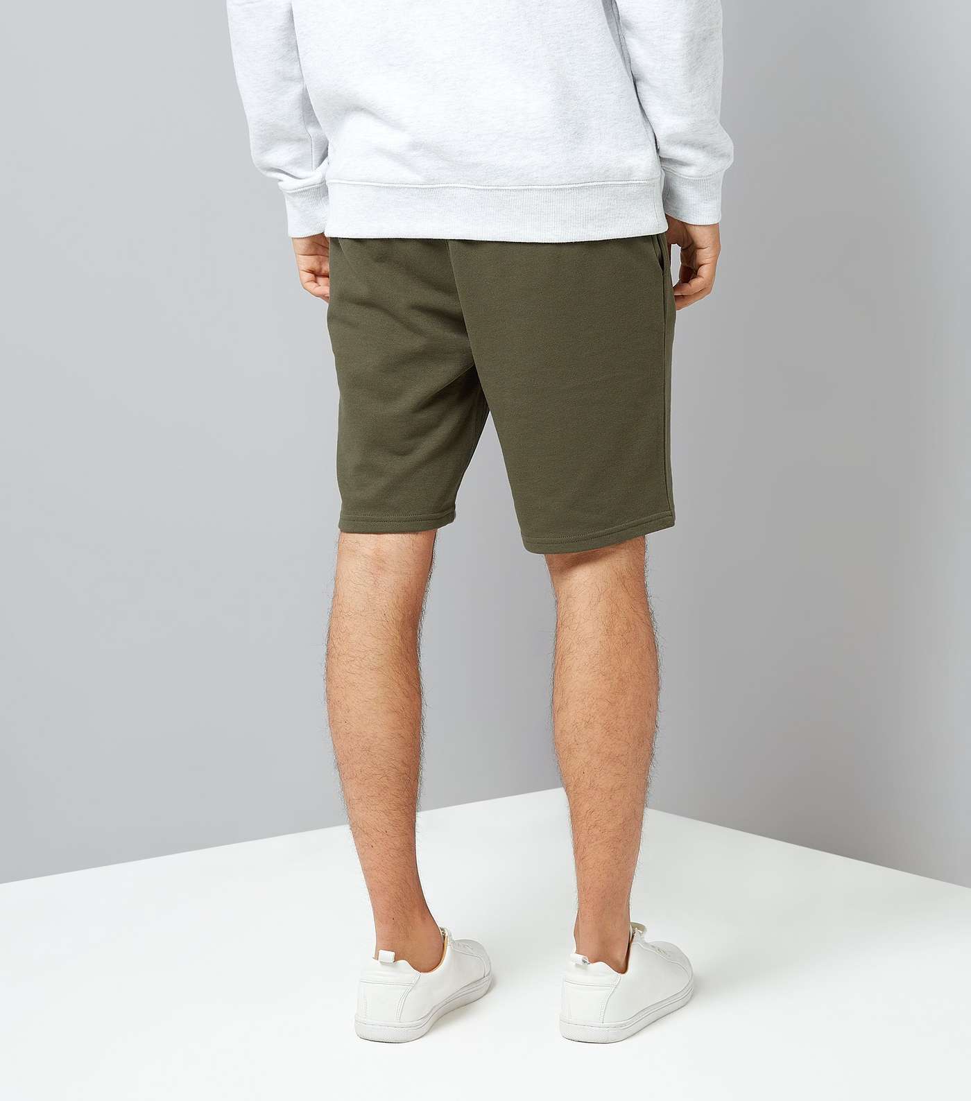Khaki Jersey Shorts Image 3