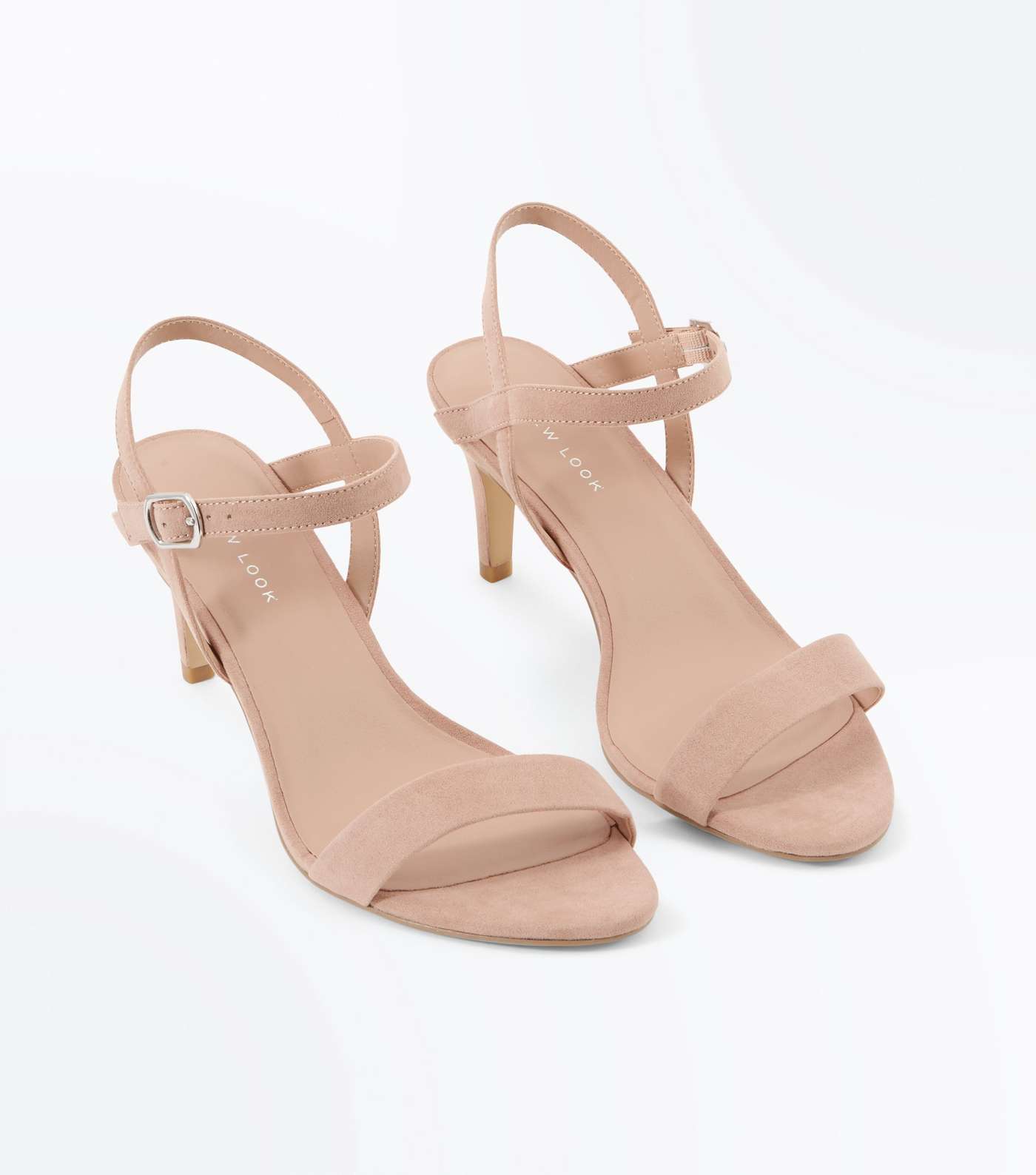 Nude Suedette Low Heeled Sandals Image 3