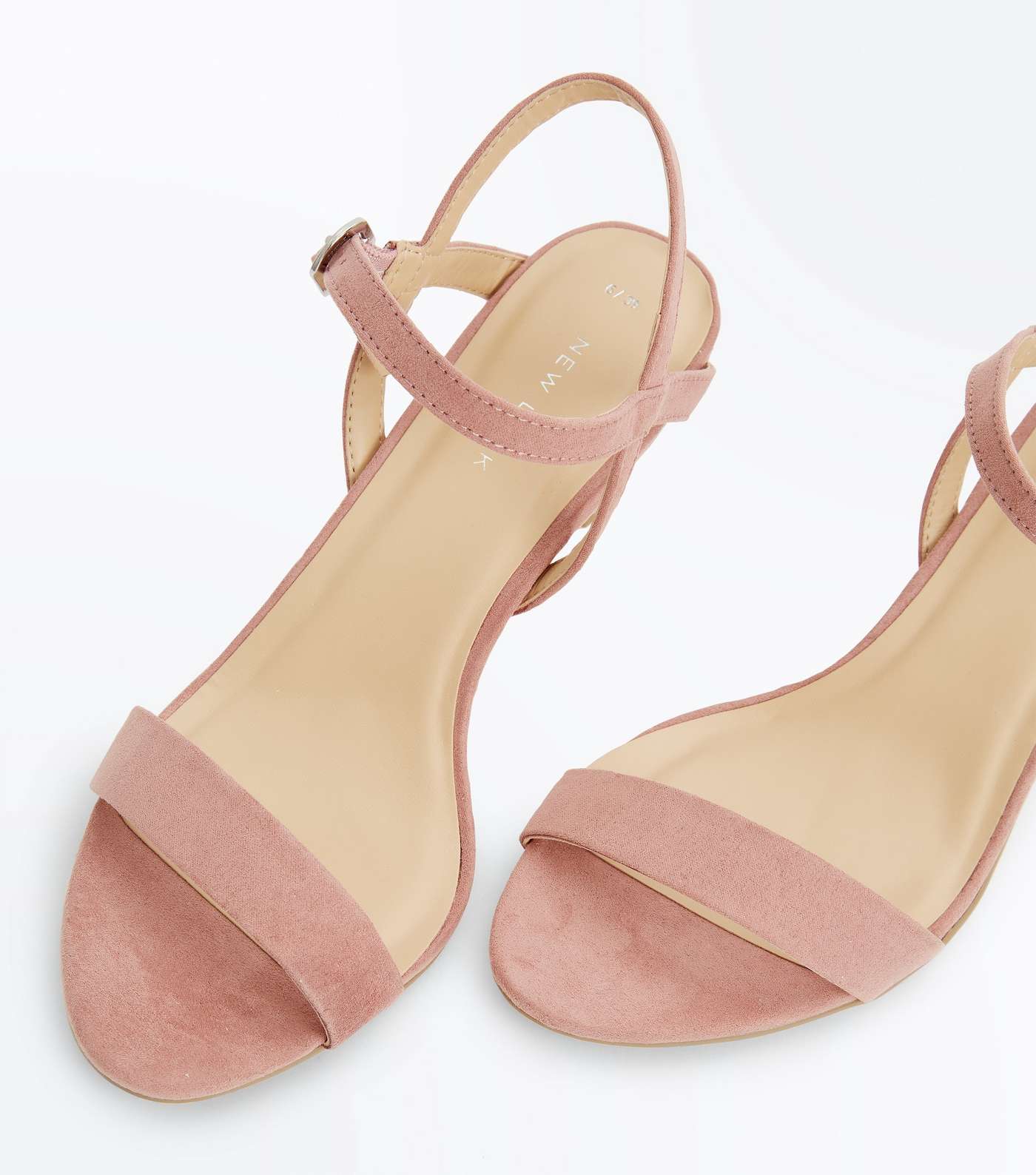 Pink Suedette Low Heeled Sandals  Image 5