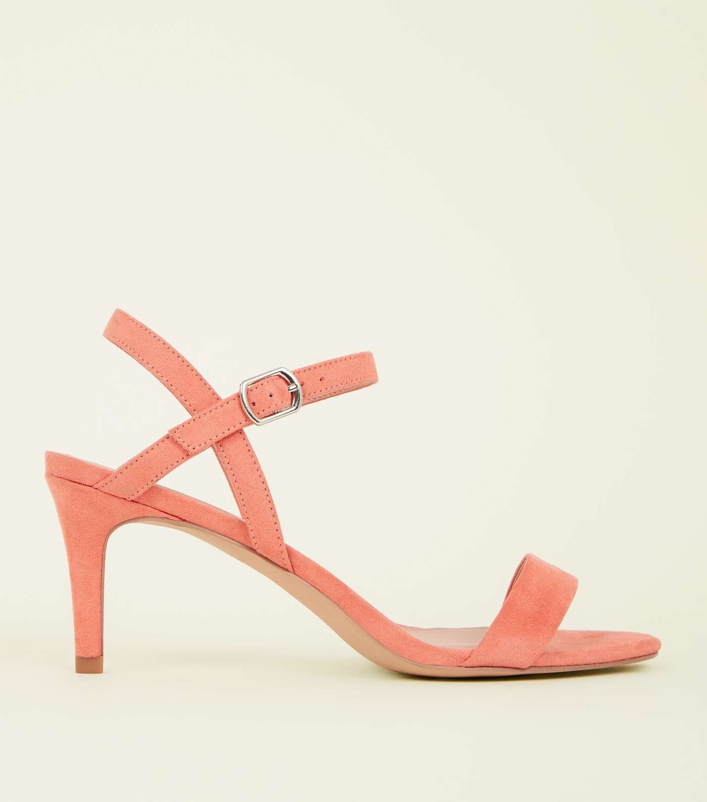 Coral Suedette Low Heeled Sandals 