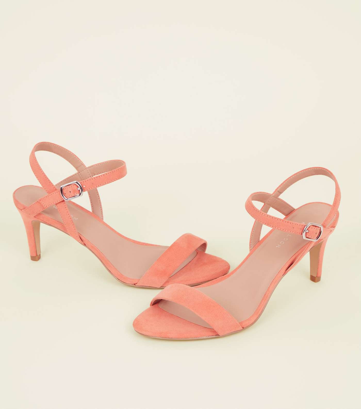 Coral Suedette Low Heeled Sandals  Image 3