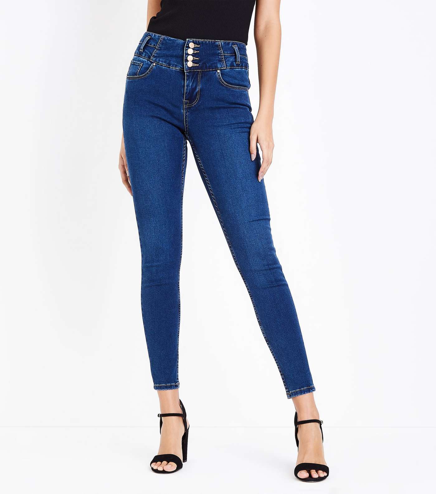 Blue High Waist Skinny Yazmin Jeans Image 2
