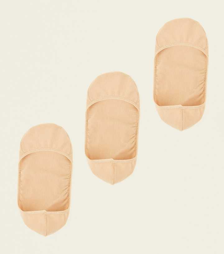 3 Pack Tan Invisible Socks