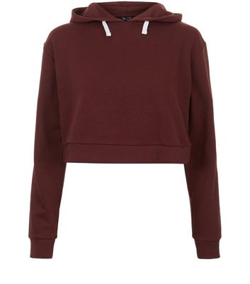 maroon crop hoodie