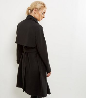 new look black duster coat