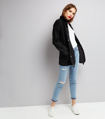 ladies black shacket