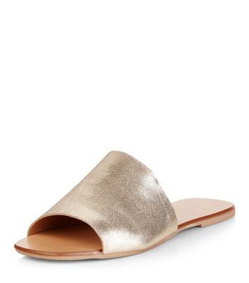 wide fit leather mules