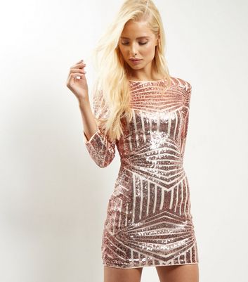 new look rose gold dress