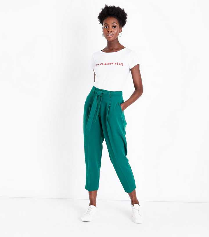 Green Tie Waist Trousers