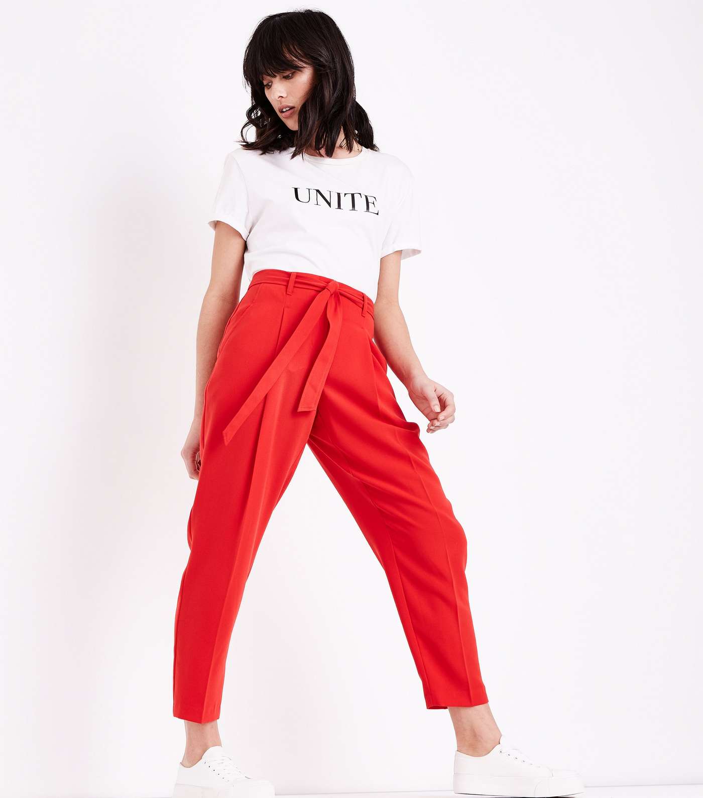 Red Tie Waist Trousers