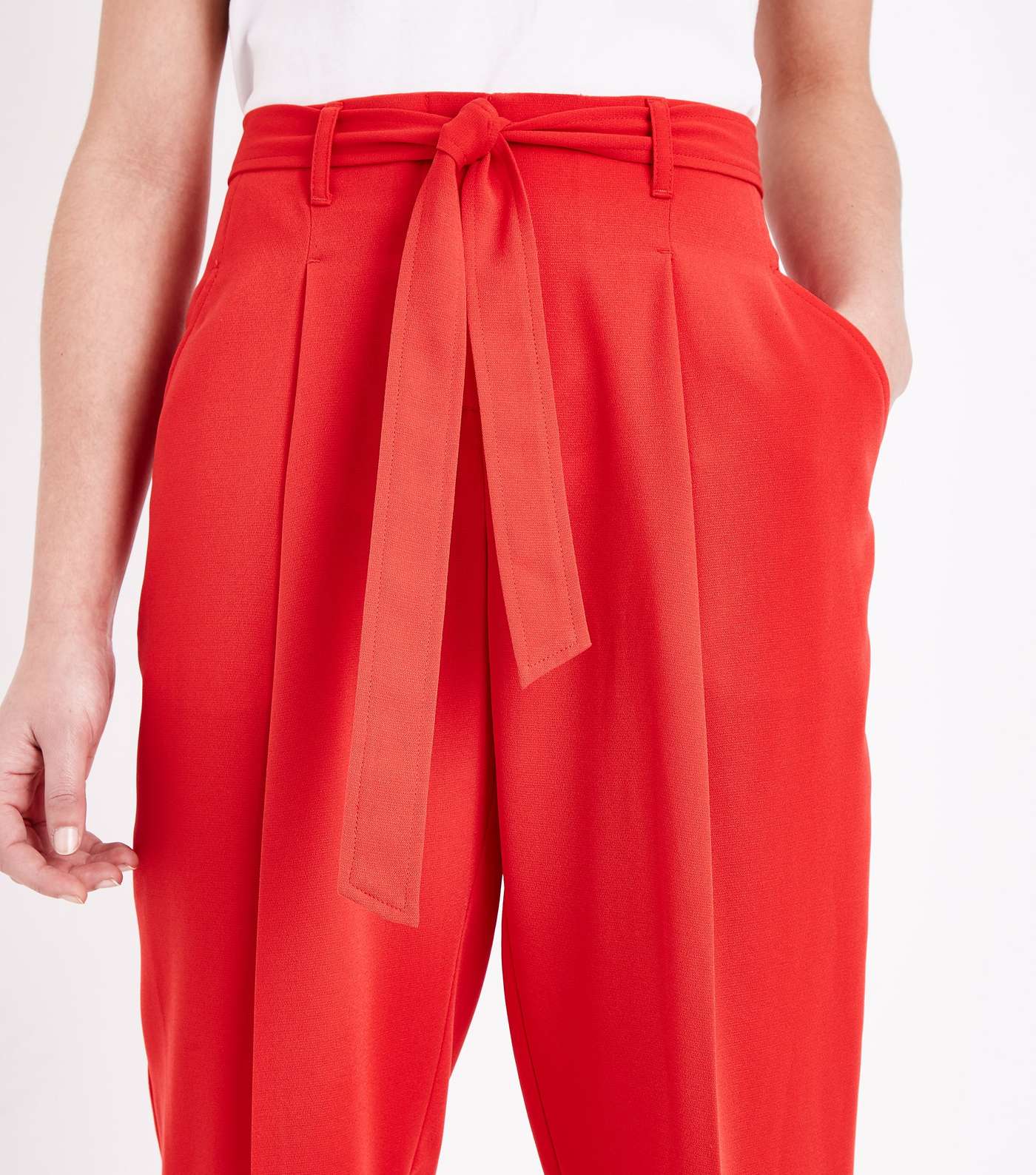Red Tie Waist Trousers Image 5