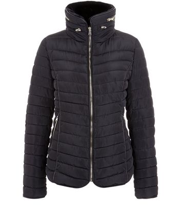 new look black padded jacket
