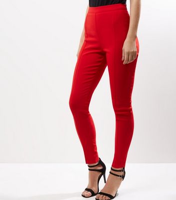 red slim trousers