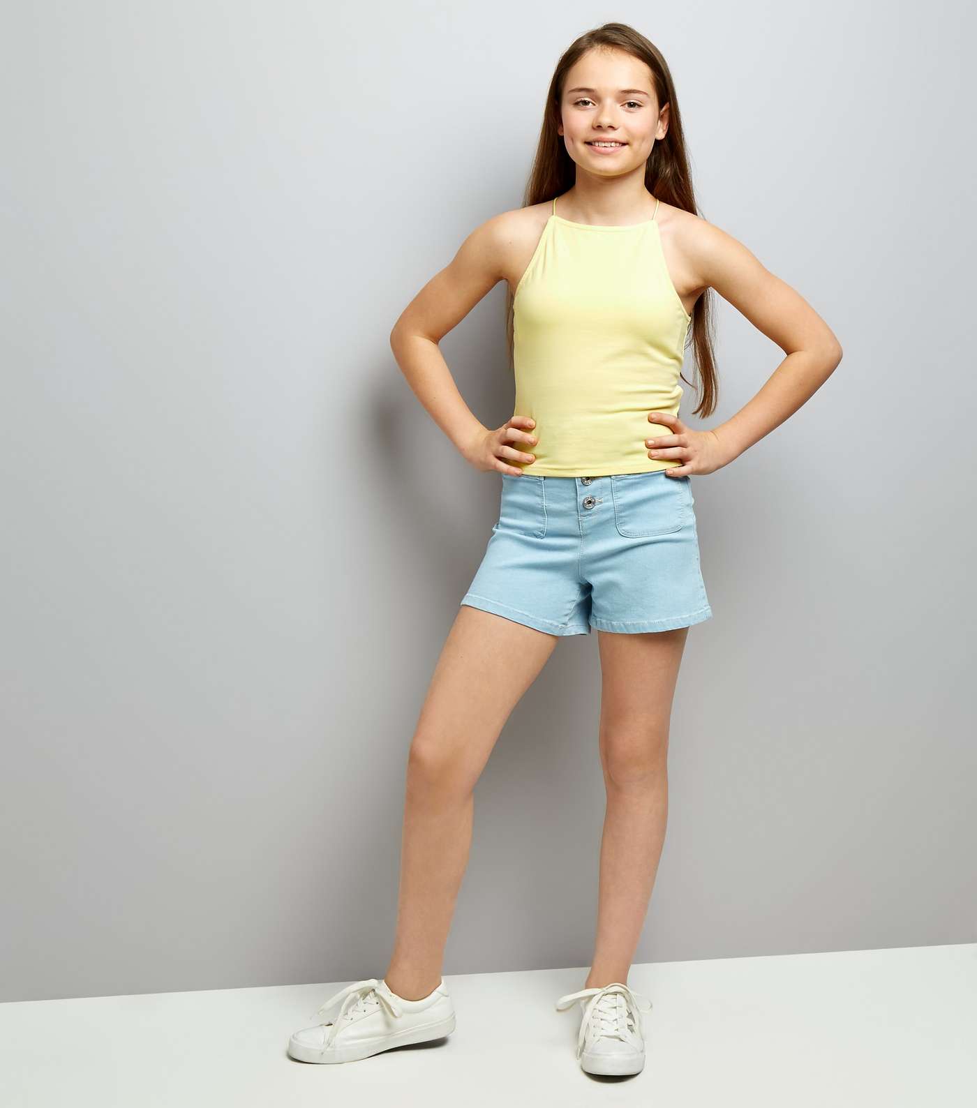Teens Pale Yellow High Neck Cami Image 2