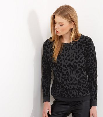 Carpe Diem Black Flocked Leopard Print 