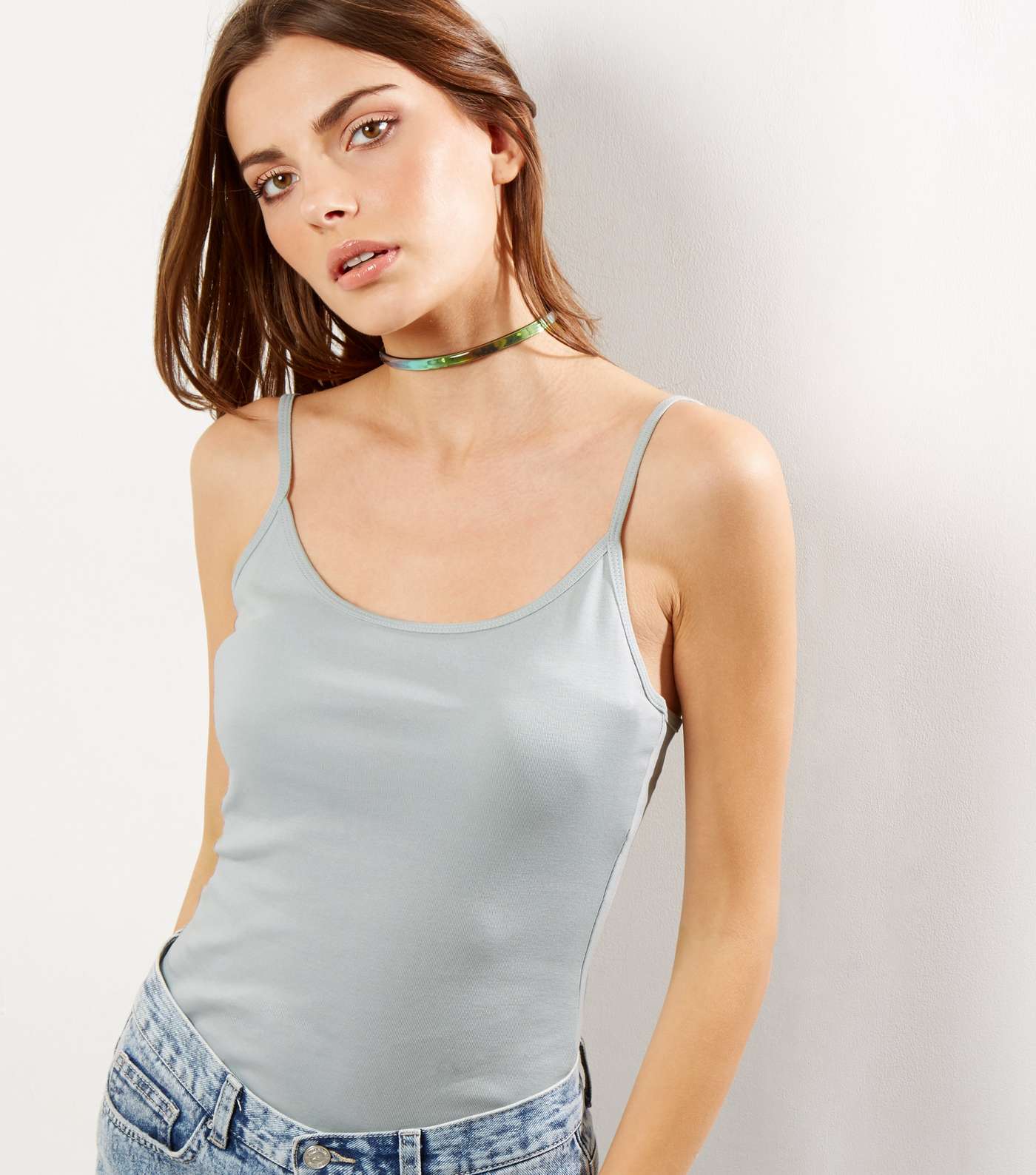 Mint Green Shoestring Strap Cami Top 