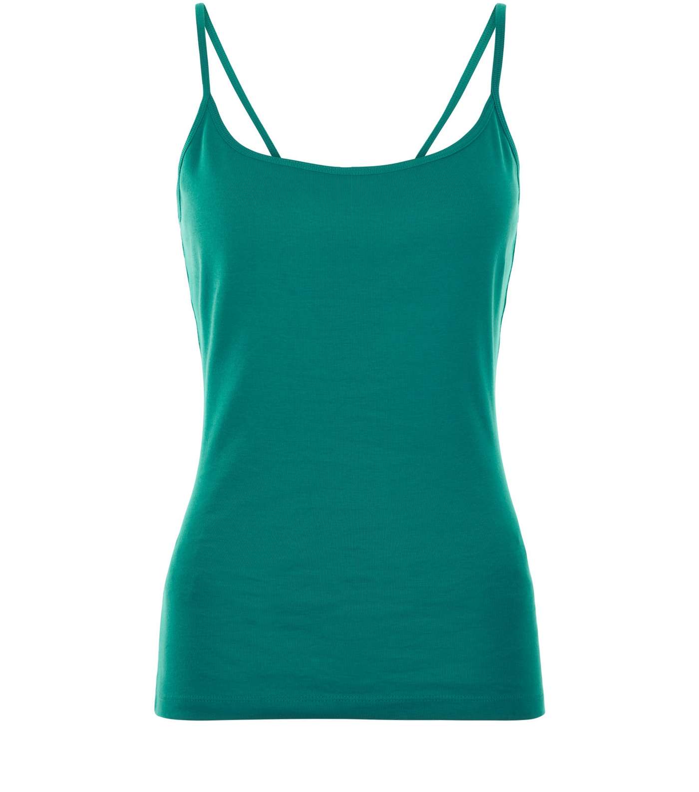 Turquoise Blue Shoestring Strap Cami Top Image 4
